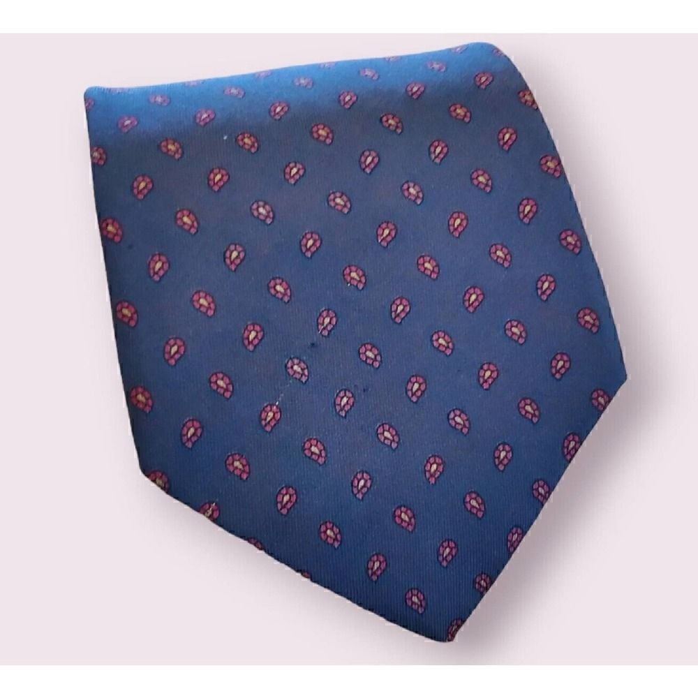 Daks London Blue Geometric Print men’s silk tie 57" x 3.5" EUC